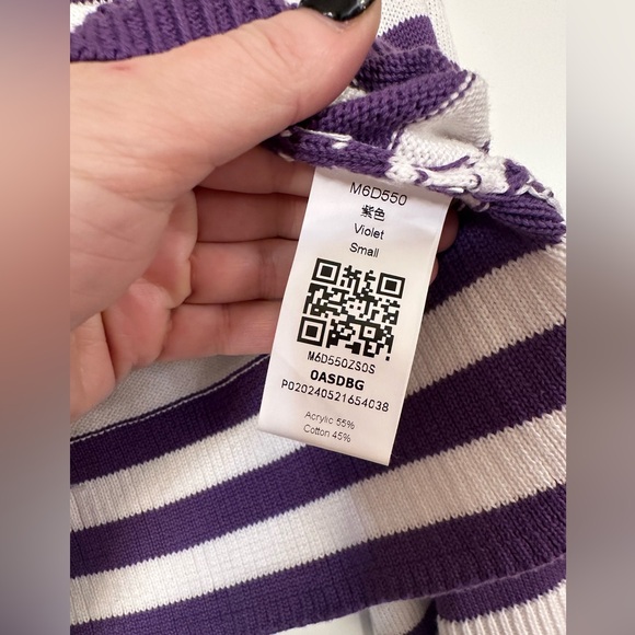 Striped Purple and White Sweater - Picture 8 of 14